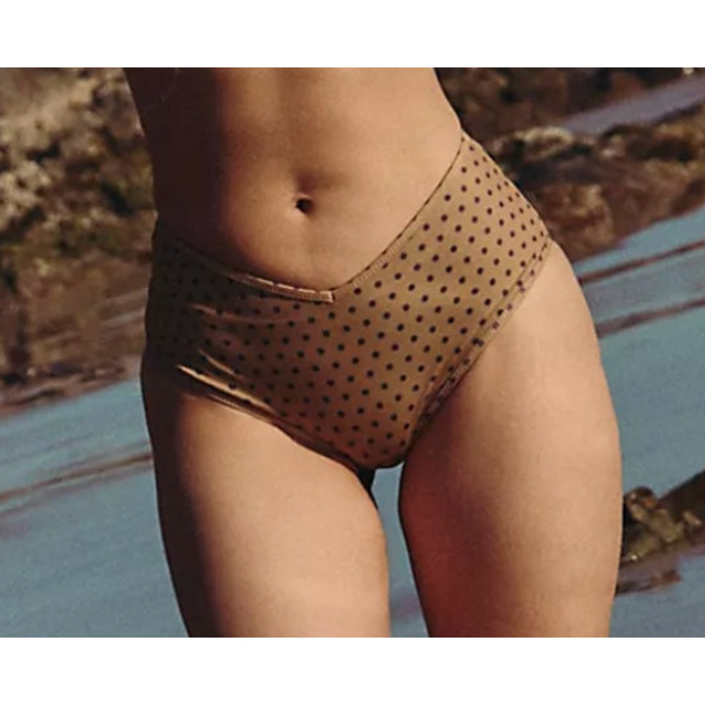 NEW BELLE THE LABEL x FREE PEOPLE POLKA DOT RAE BIKINI SWIMSUIT BOTTOMS SZ S